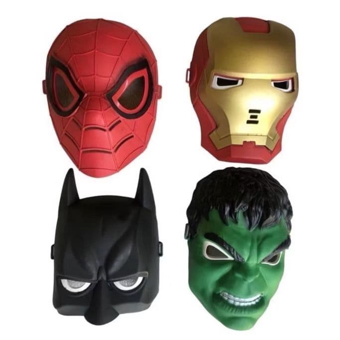 Máscara Fantasia Personagem Hulk Batman Homem Aranha Capitão América (Sem Led) Resistente