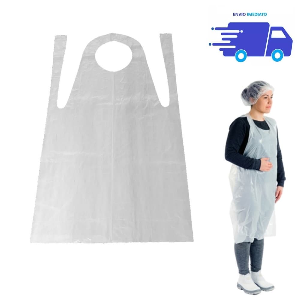 Kit 100 Aventais Plásticos Polietilenos Transparente 100x60 Descartável Impermeável.