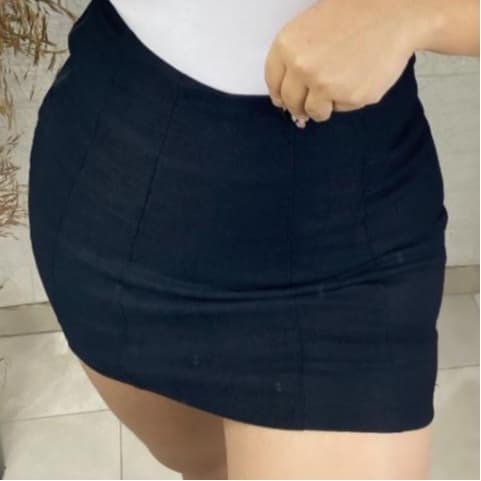Short saia bengaline  zíper na lateral moda feminina/ Alta tendência 2025