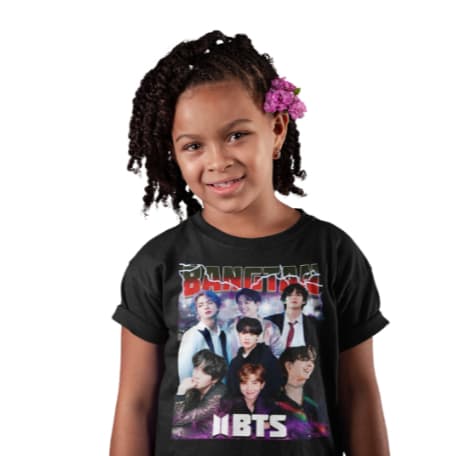 Camiseta Infantil Kpop BTS Blusa Algodão Unissex