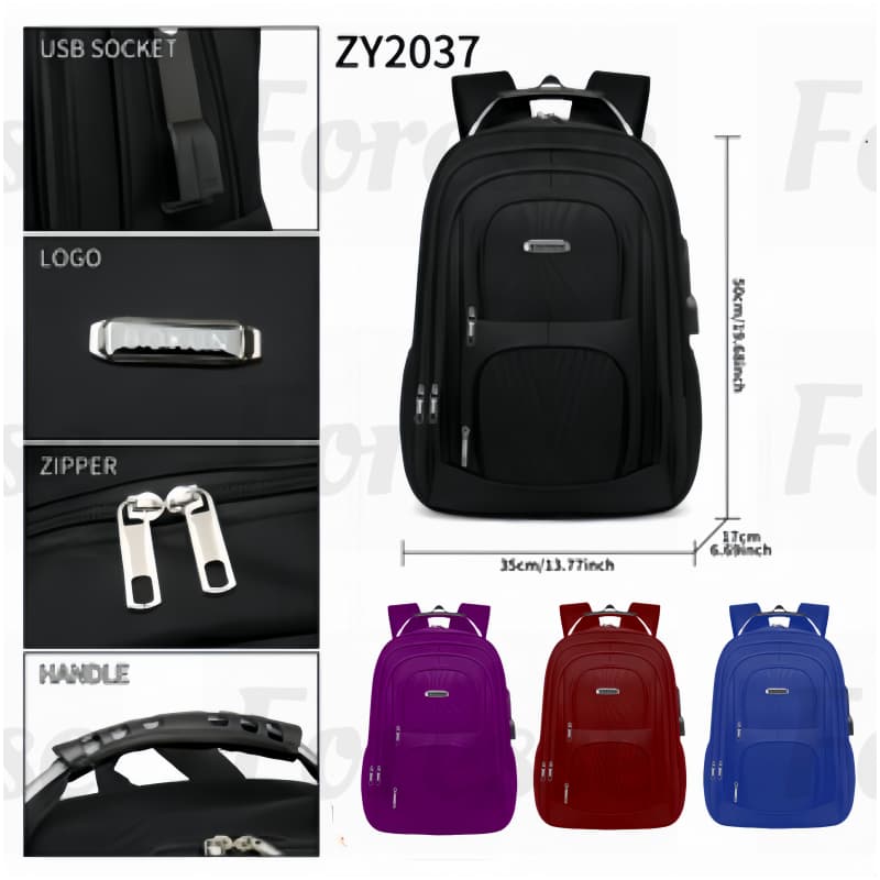 Mochila masculina de grande capacidade à prova d'água para computador mochila casual mochila de estudante divisor de laptop, alça de aço ZY2037