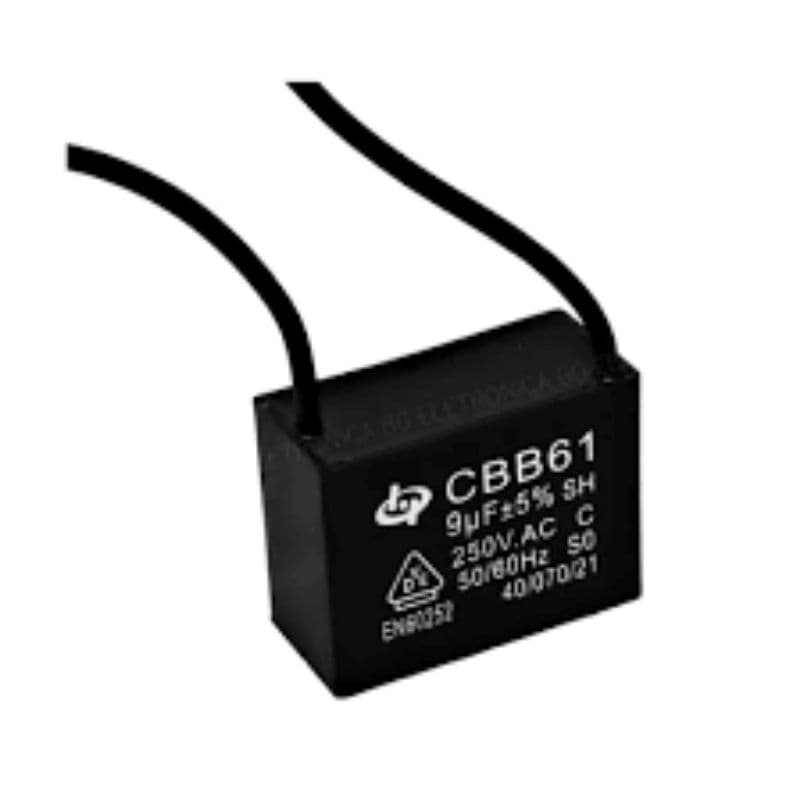 Capacitor Quadrado 9.0uf 250v Cbb61 50/60 Hz 2 Fios