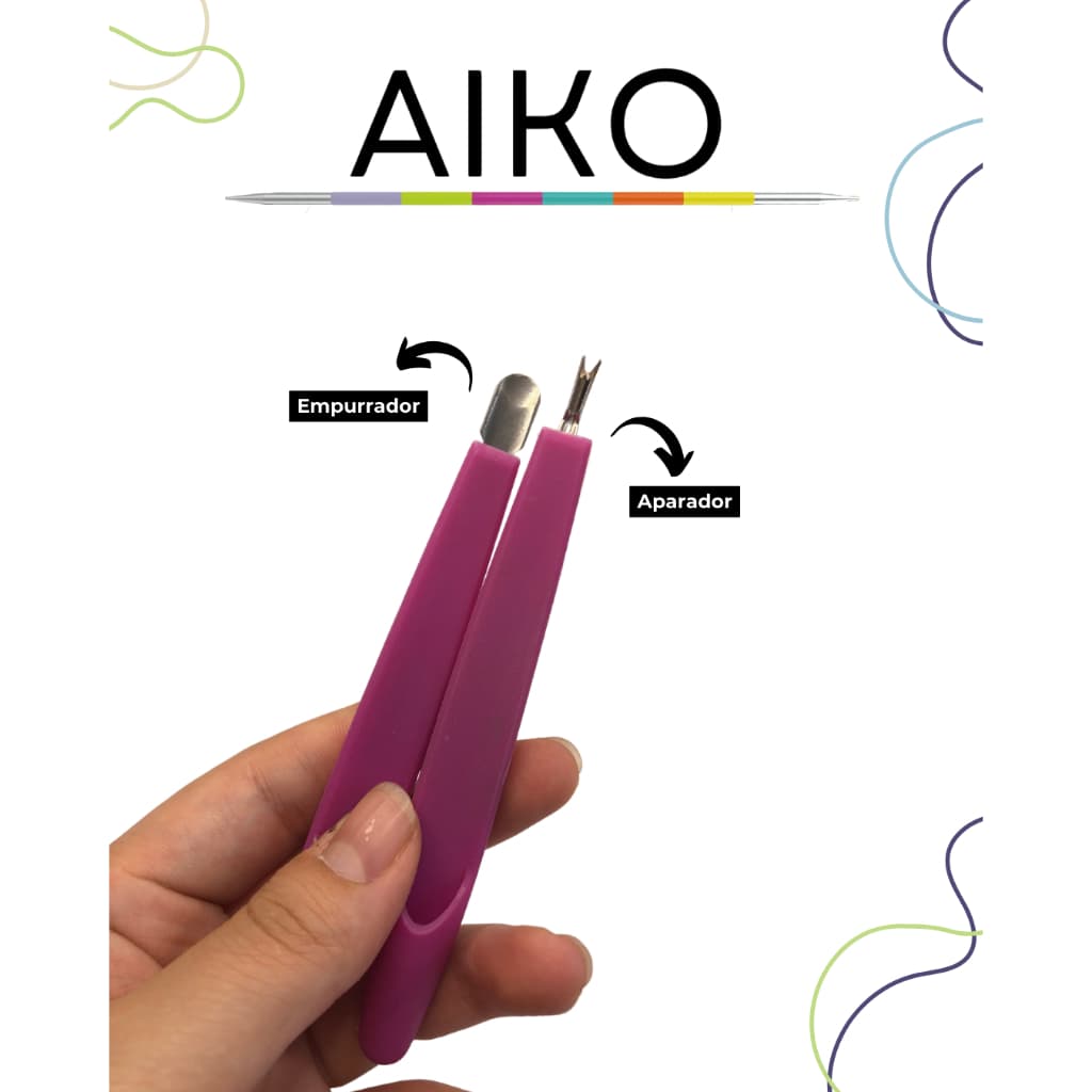 Aparador e Empurrador de Cutícula Uno Cuticulas Aiko 2 em 1 - kit de bolsa manicure