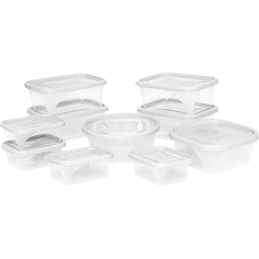 Jogo 10 Potes Com Tampa Plastico Resistente Jaguar