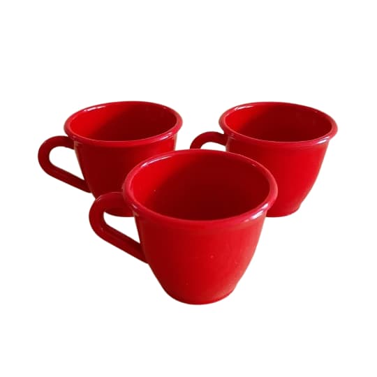 Jogo 6 Xícaras para Café Acrílica 50ml - Vermelha