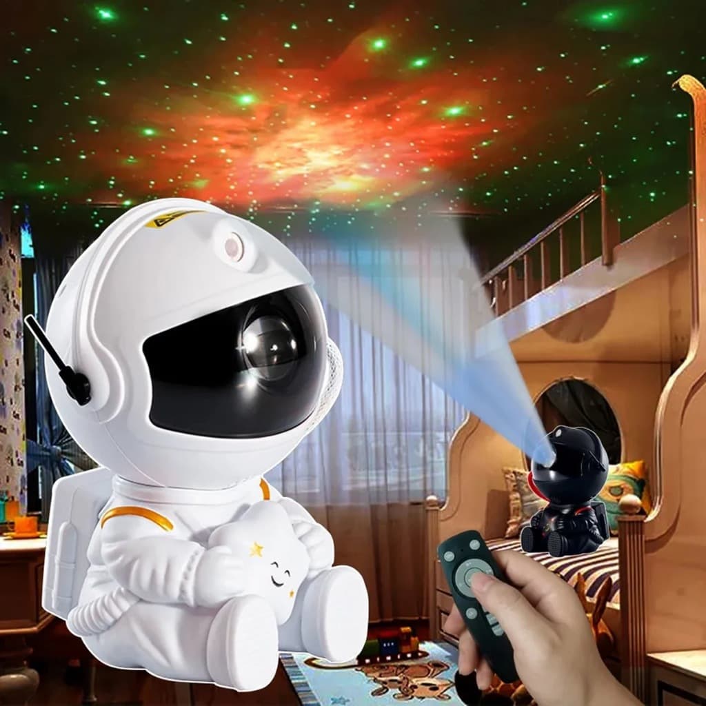 Mini Projetor De Luz Noturna Estrela De Astronauta Decoração Para Galáxia Luz De Luminaria Girado Céu Estrelada