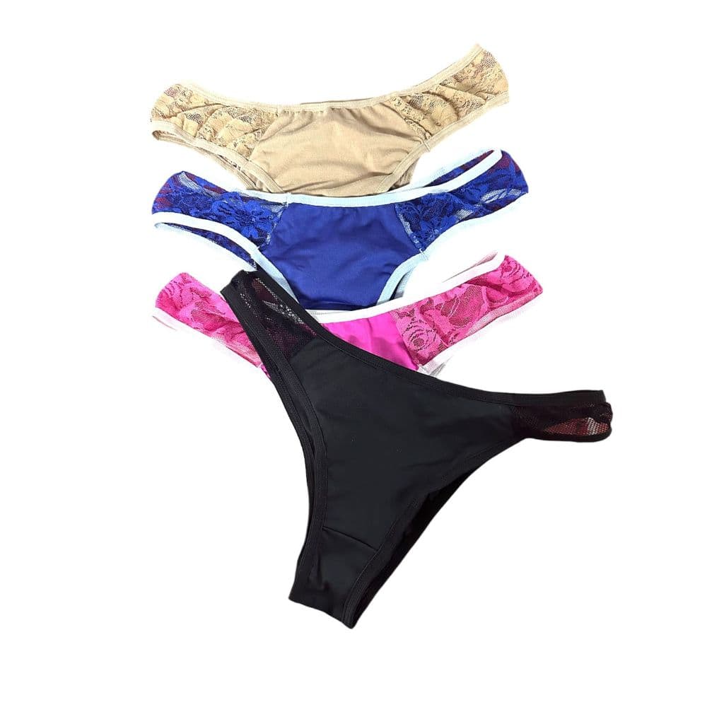 Kit Com 2 Calcinhas Femininas Básicas Com A Lateral Rendada Conforto Moda Íntima