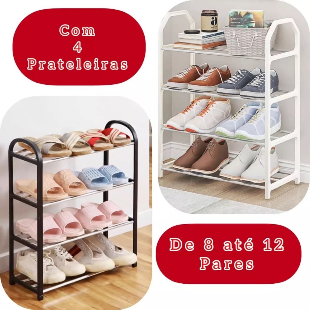 Sapateira Rack Organizador 4 Andares 8 pares Desmontável