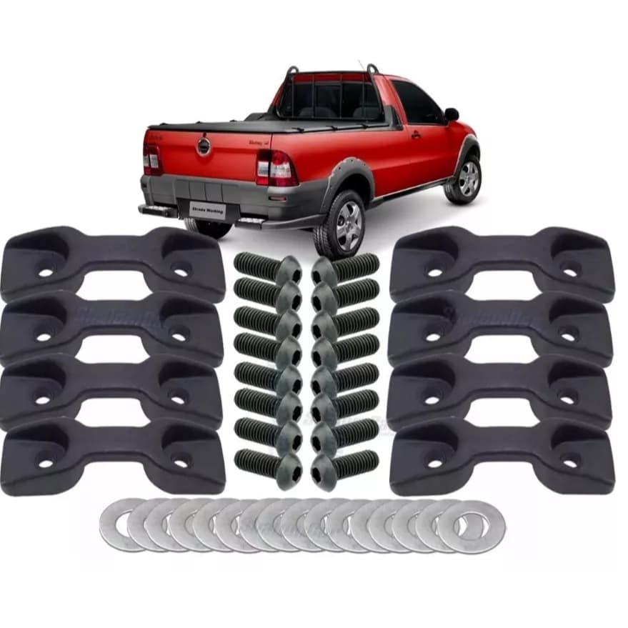 Kit 8 Gancho Da Caçamba Fiat Strada Toro + Parafusos
