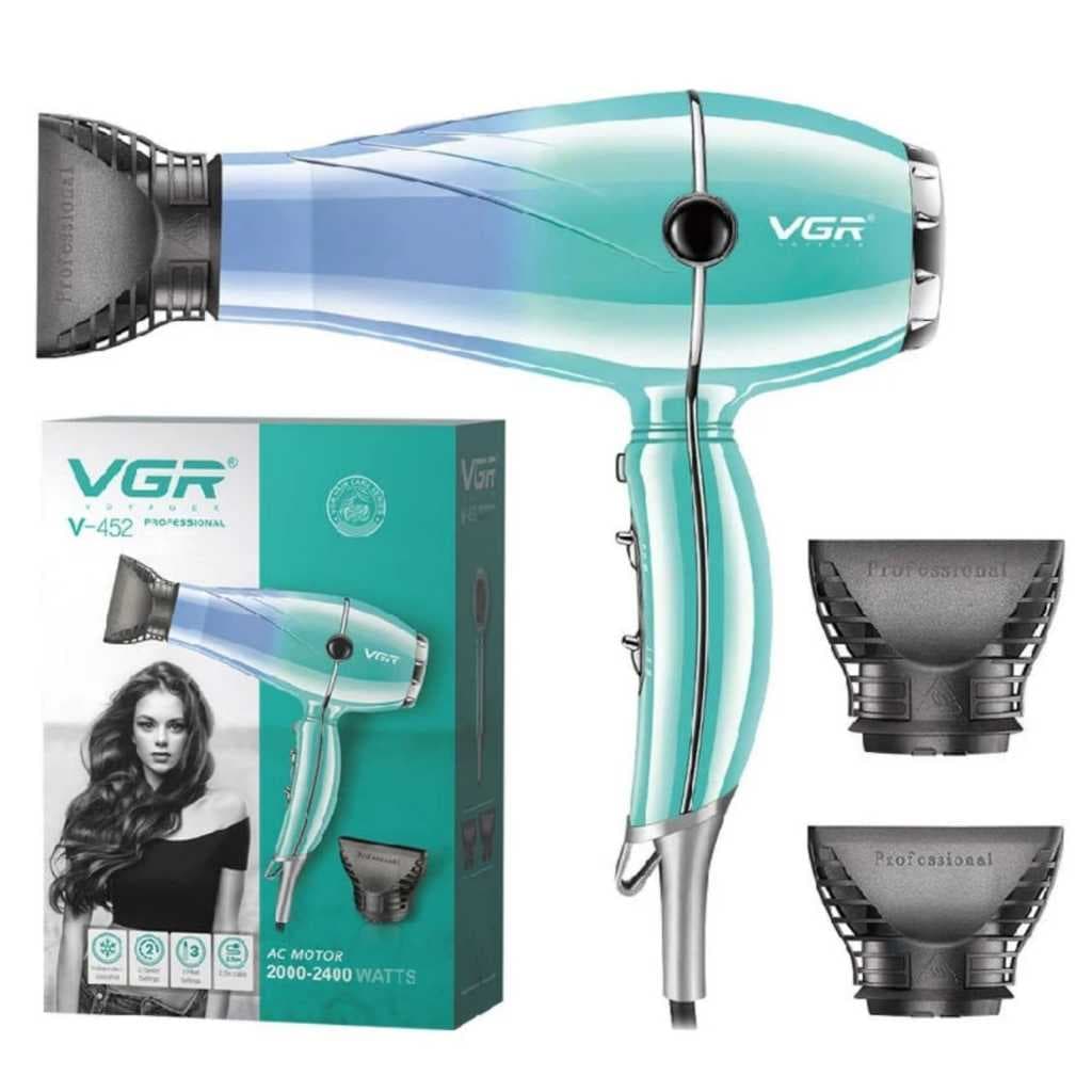 Secador de Cabelo Roxo Com Verde VGR Hair Dryer V-452