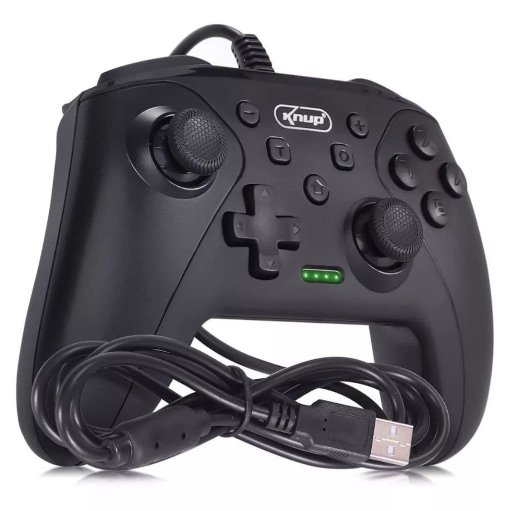 Controle Knup KP-CN700 Com Fio para Nintendo Switch/PC/PS3 Preto.