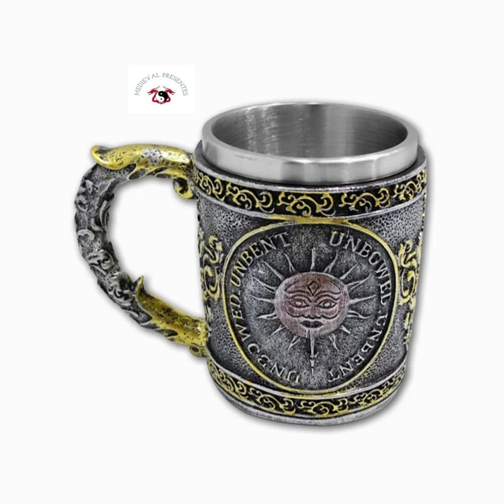 CANECA 3D GAME OF THRONES CASA MARTELL LANÇA SOLAR UNBOWED,UNBENT,UNBROKEN