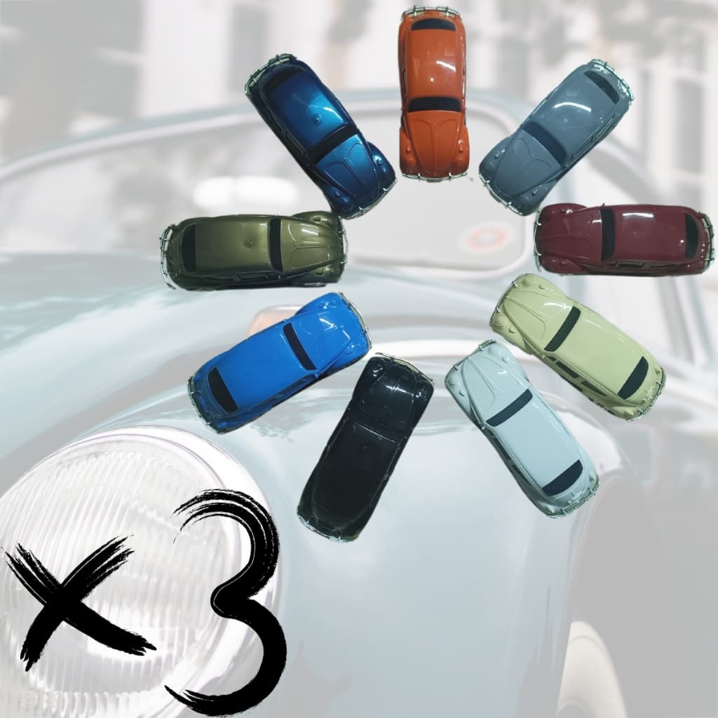 Kit 3 Fuscas Fusquinha Miniatura Brinquedo Carrinho Carro