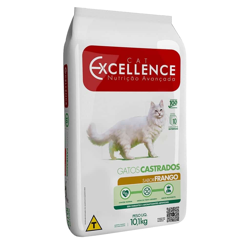 Ração Cat Excellence Frango Gatos Castrados 10,1KG