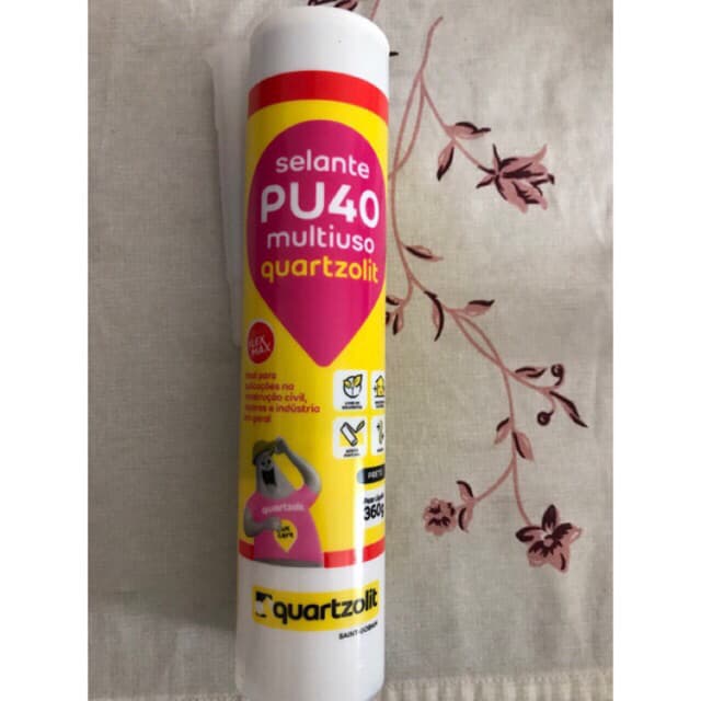 Selante PU40 na cor Preta de 360g multiuso da Quartzolith.