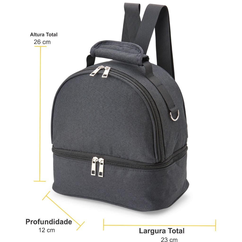 Bolsa Térmica Dupla 7 Litros Pequena Preta ou Azul