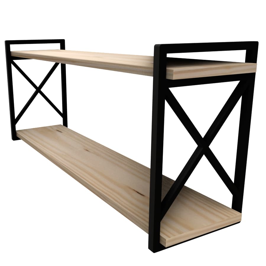 Prateleira Estilo Industrial Madeira 20x100cm Resistência e Estilo para sua Casa LIVE