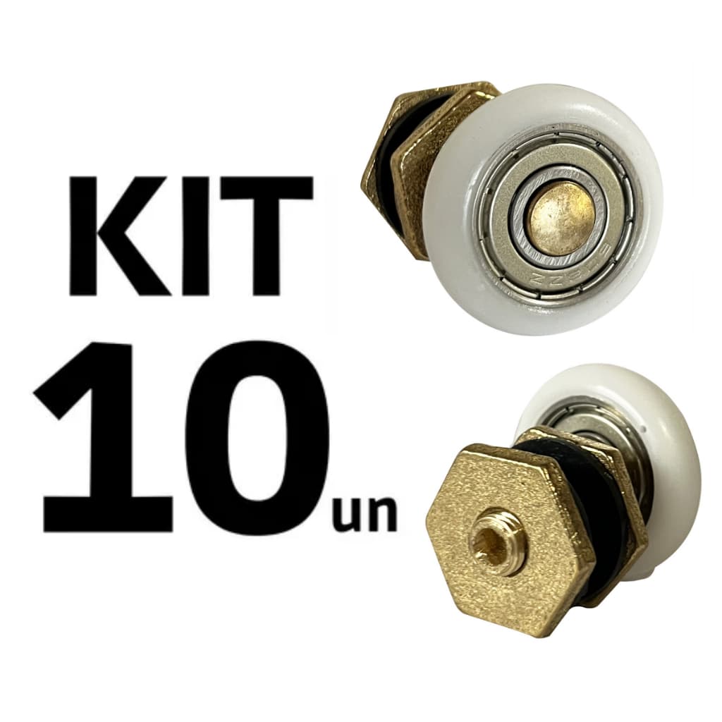 Kit 10 Roldanas para Box Janela e Porta De Vidro Temperado