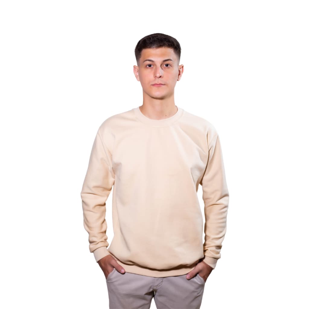 Blusa de Frio Moletom Básico Gola Careca Casaco Liso Unissex