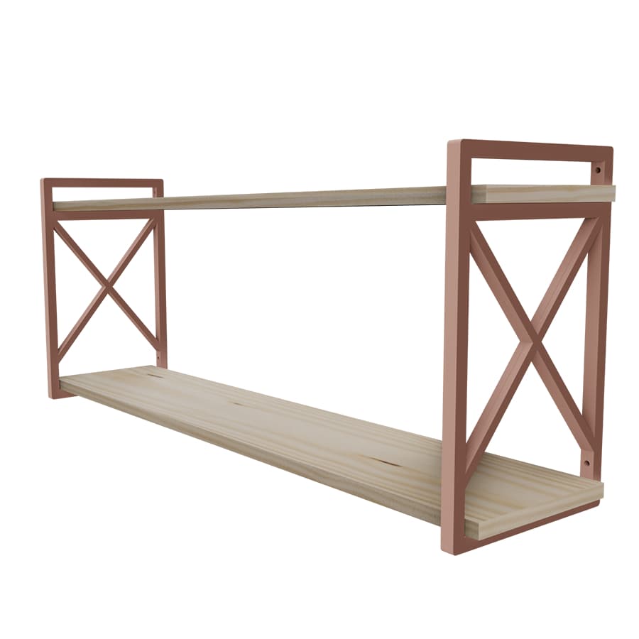Prateleira Estilo Industrial Madeira 20x110cm Resistência e Estilo para sua Casa LIVE