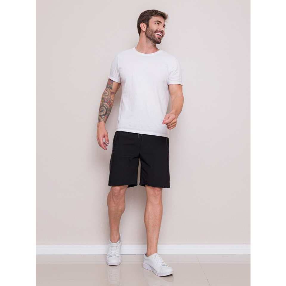 Short Bermuda Masculina Dry Fit Tecido Gelado Elastano Bolsos Com Zíper