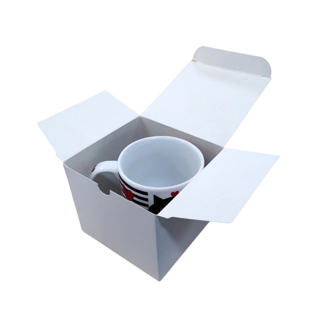 100 Caixinhas Para Canecas Sublimaticas 325 Ml (branca) + 100 Reforços de Fundo