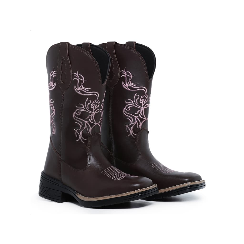 bota texana floral feminina country montaria