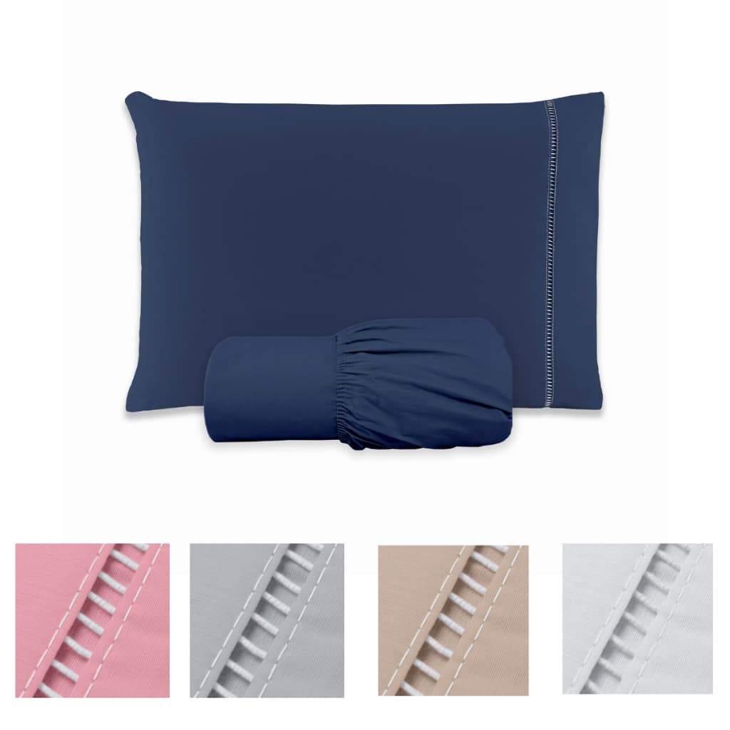 Conjunto Lençol Casal 3 Pcs Com Elastico Cama Box 400 Fios
