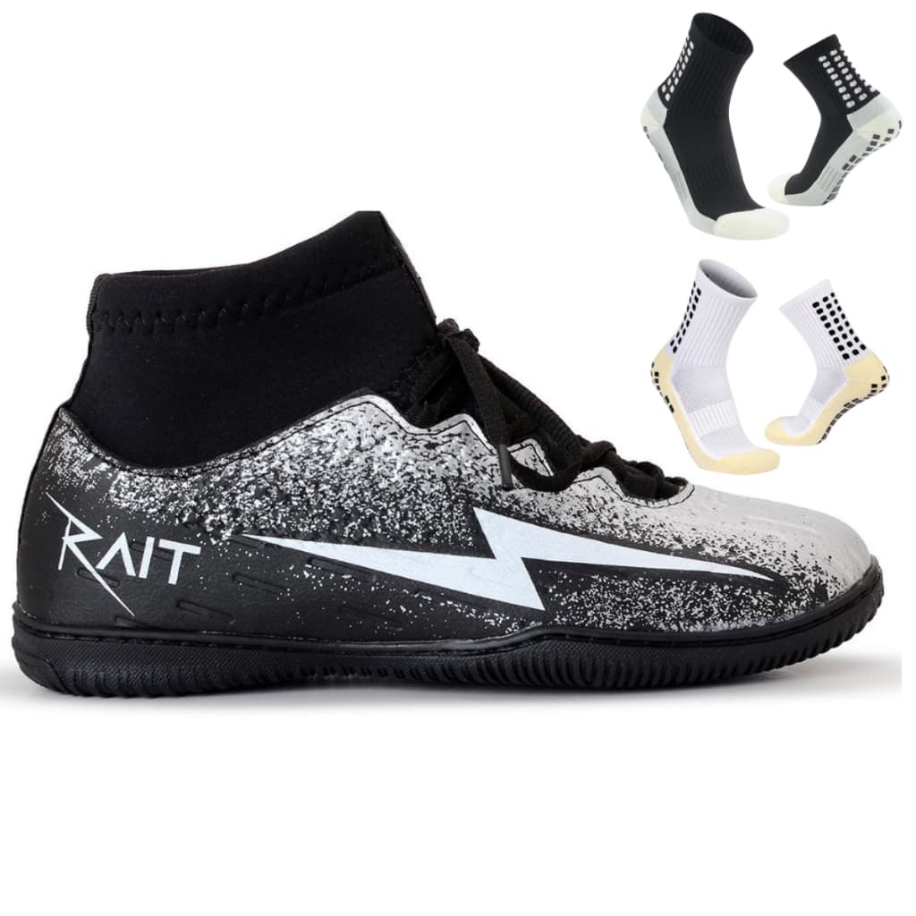Kit Rait Meia Antiderrapante+ Chuteira Futsal Quadra