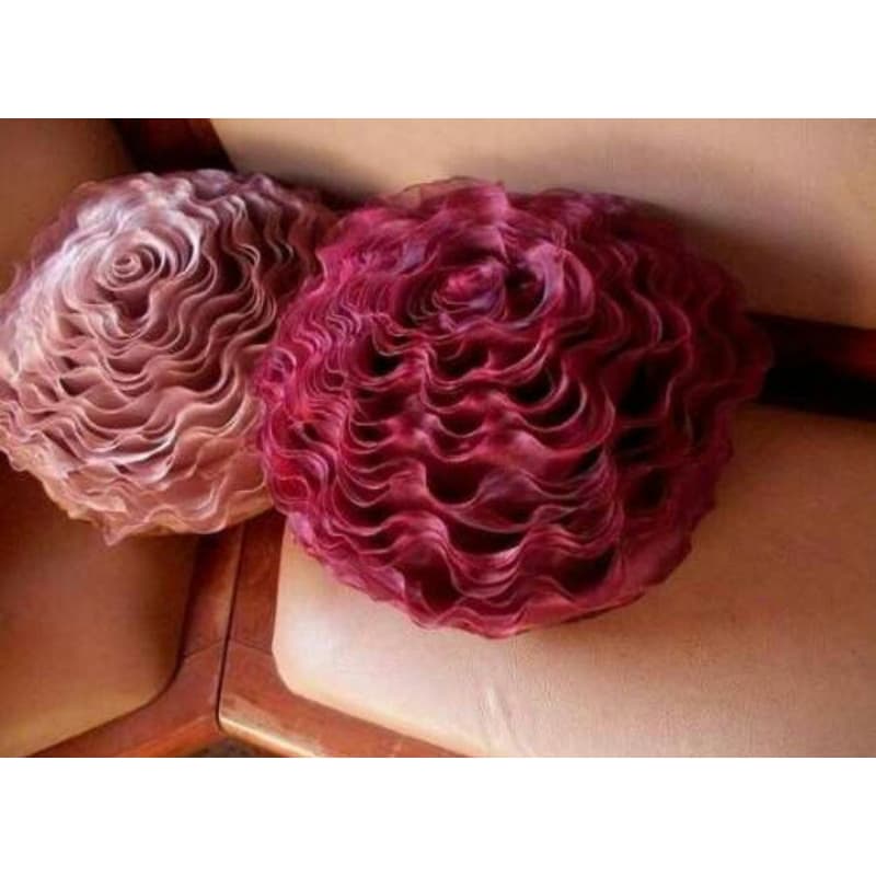 kit 4 capas de almofada forma de Rosa em Organza cristal 35 cm decoração luxuosa