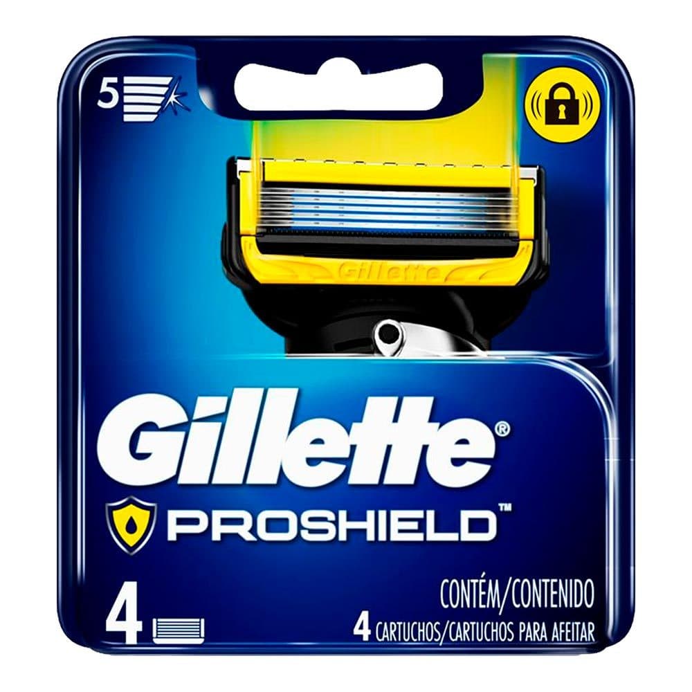 CARGA REFIL LÂMINA GILLETTE FUSION5 PROSHIELD 4 UNIDADES