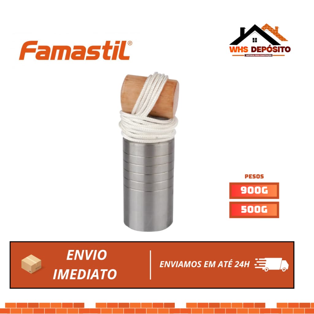 Prumo De Parede Metalico 900g 500g Famastil