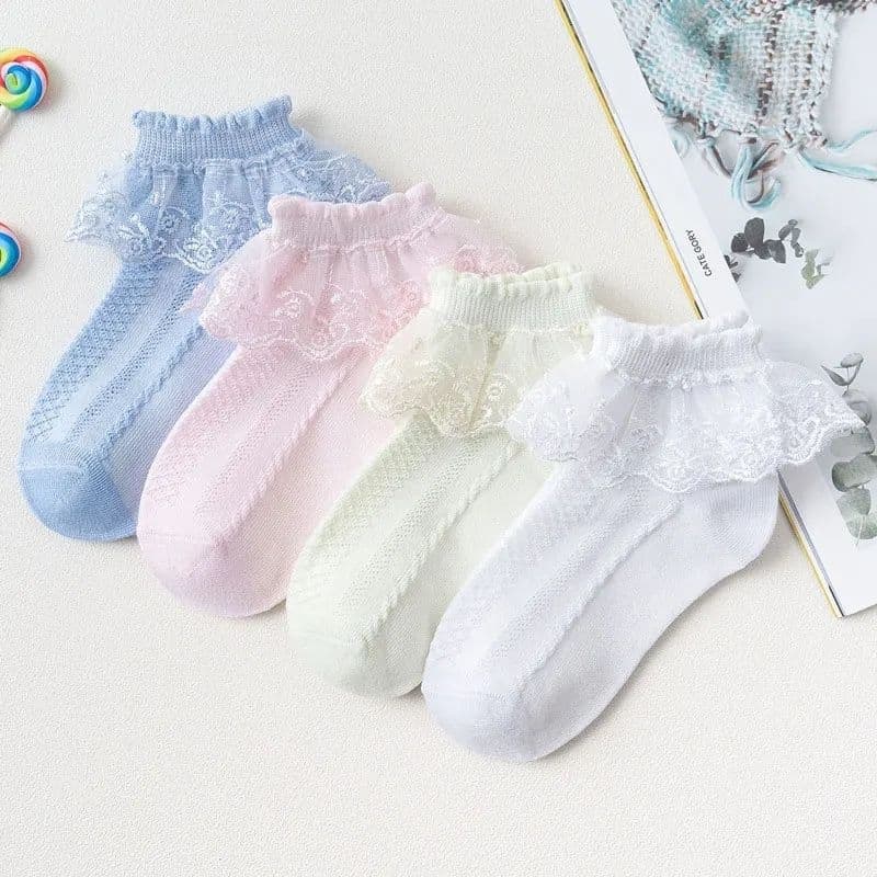 Meias infantil para  batizado, festas aniversários, blogueirinha, renda de algodão