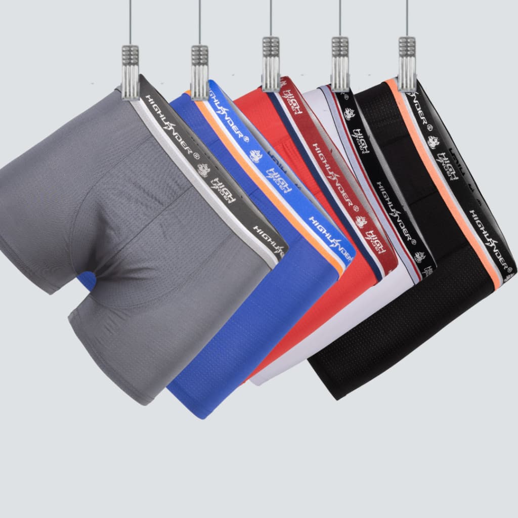 CUECA BOX BOXER KIT COM 5 UNIDADE ADULTO DRY FIT TECIDO RESPIRÁVEL PREMIUM EM POLIÉSTER