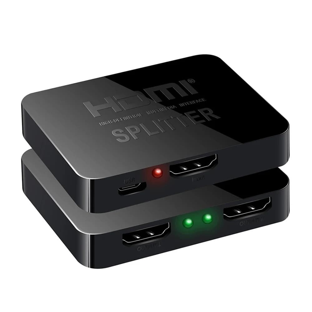 Splitter 1x2 Distribuidor De Sinal Hdmi 3d Duplicador Tv Divisor Multiplicador Full HD 1K 2K 4K Amplificado