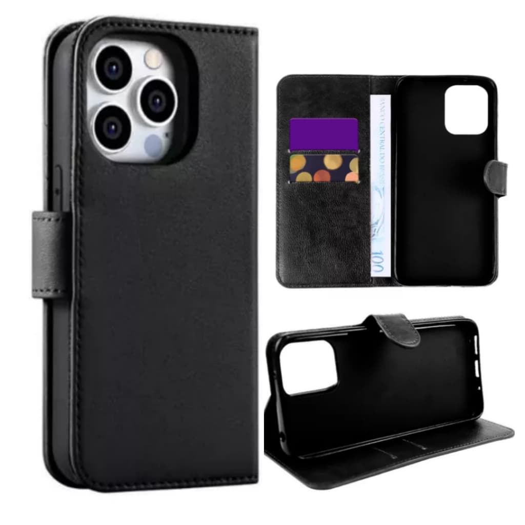 *LANÇAMENTO 2024* Capa Carteira Couro Para iPhone 16 Normal 16 Pro 16 Pro Max