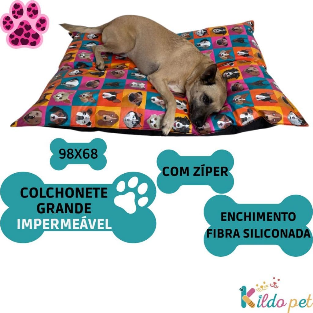 Colchonete Para Cachorro ou Gato Cama Pet Almofada 100% Impermeável Caminha Pet