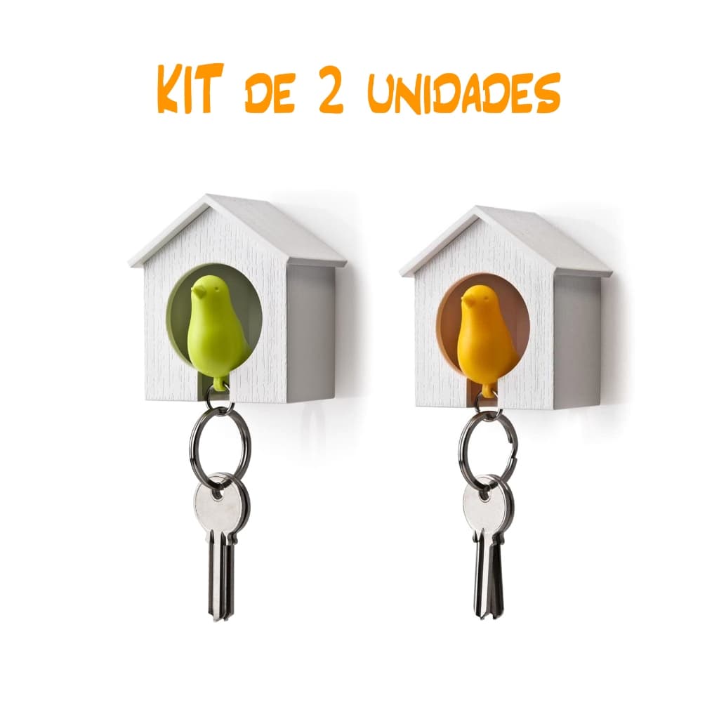 Porta Chaves Chaveiro Apito Passarinho Presente Criativo - Kit com 2 unidades