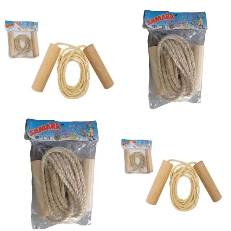 kit 30 brinquedos sendo 25 Pula Corda GRANDE  sisal Brinquedo Infantil 5.0 metros+5 Pula Corda CABO DE MADEIRA E sisal Brinquedo Infantil 1,60m