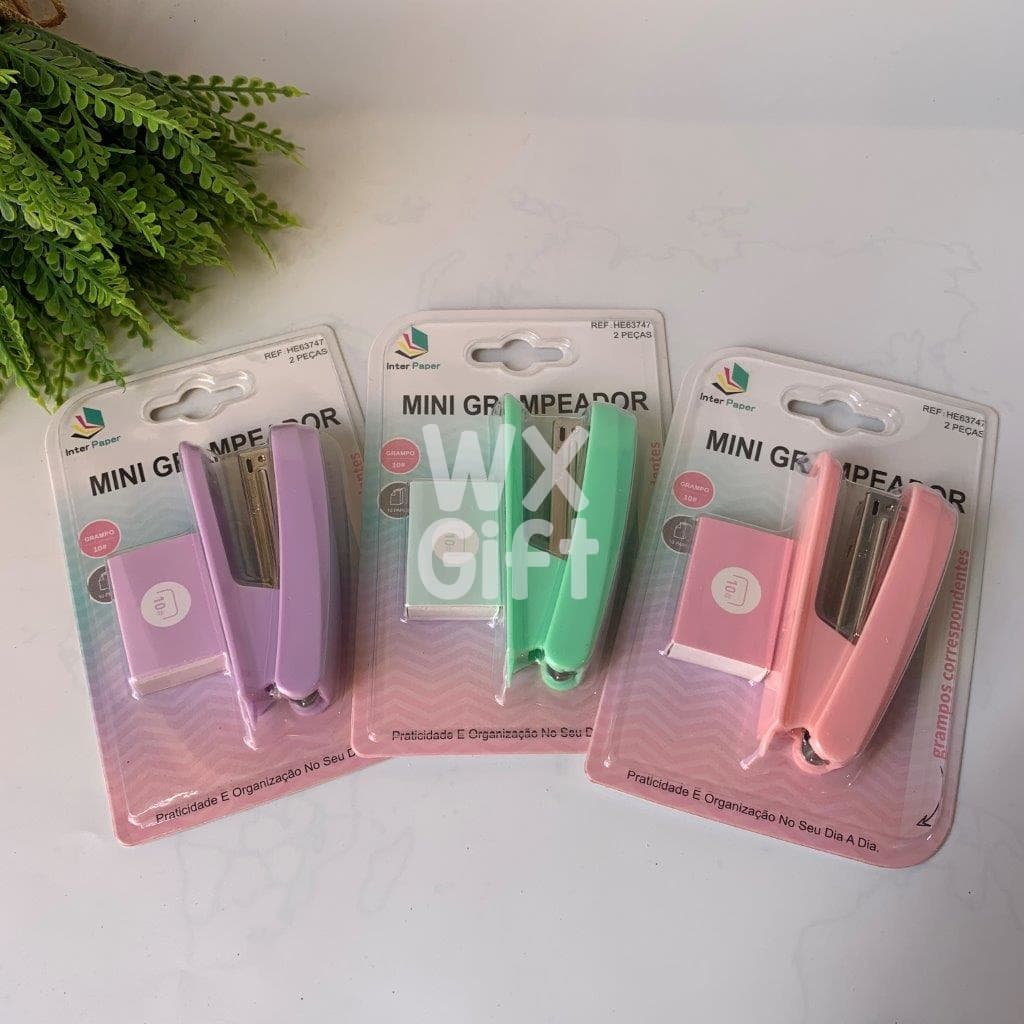 Mini Grampeador 9cm Com Grampo - Interponte / WX Gift