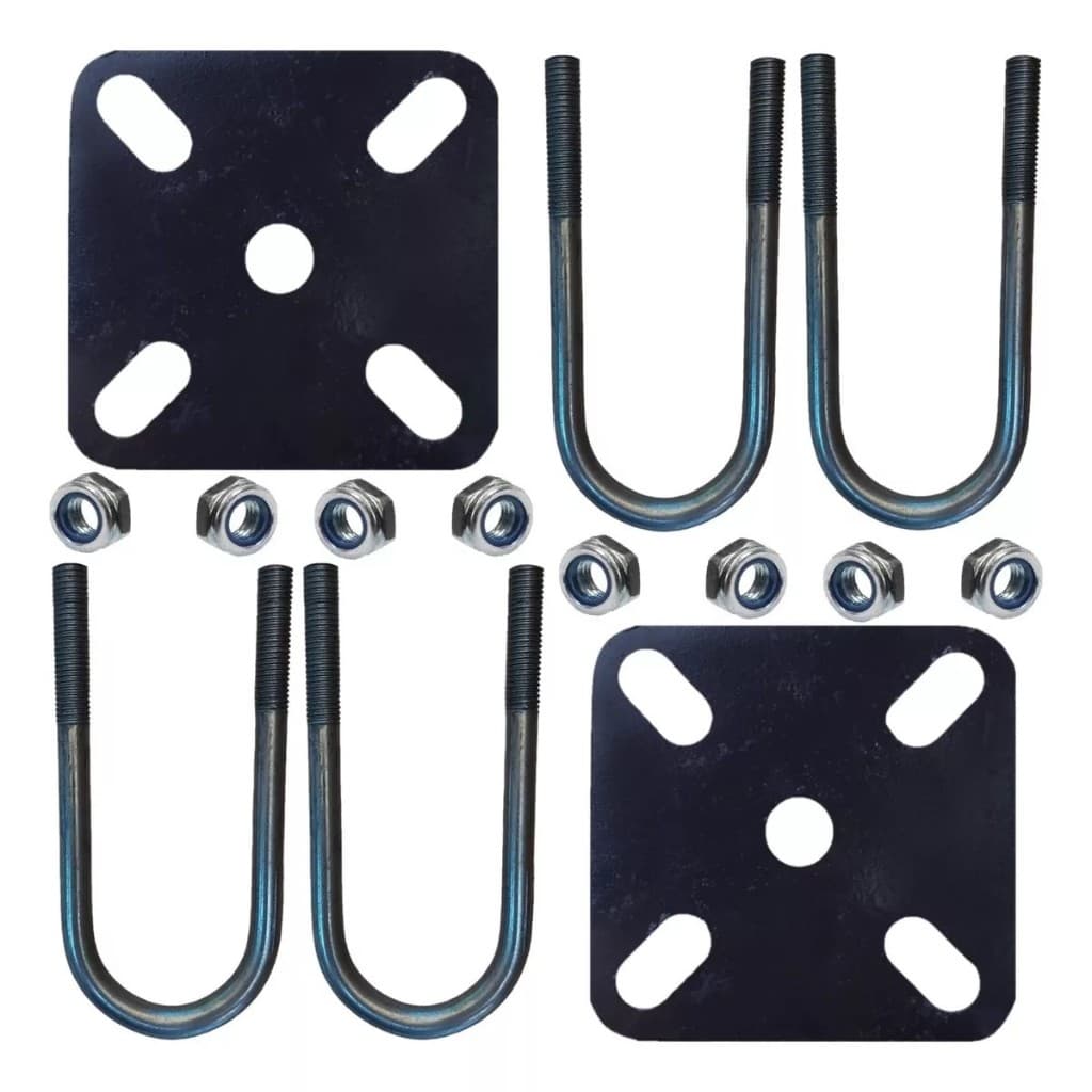 Kit Grampo Fixação Eixo De Mola Carretinha Reboque Kit Base de Molas Carretinha