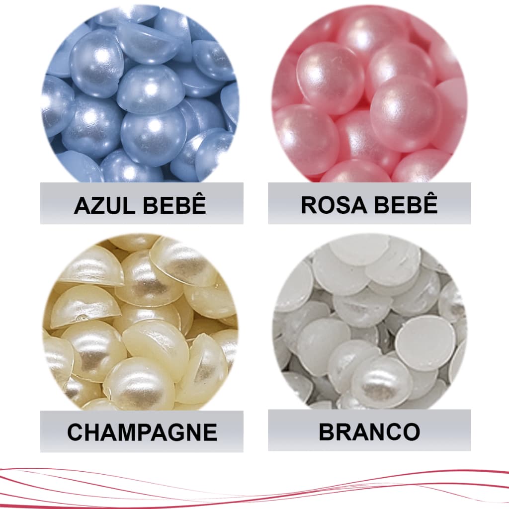 Meia Pérola Abs Artesanato 6mm 2.500 Unidades Sem Furo