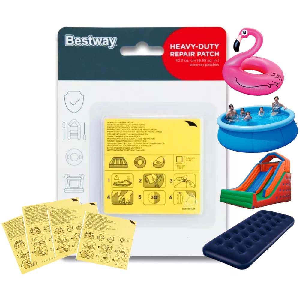 Kit Reparo Infláveis Colchão Boia Piscina Inflável Bestway com 10 Adesivos
