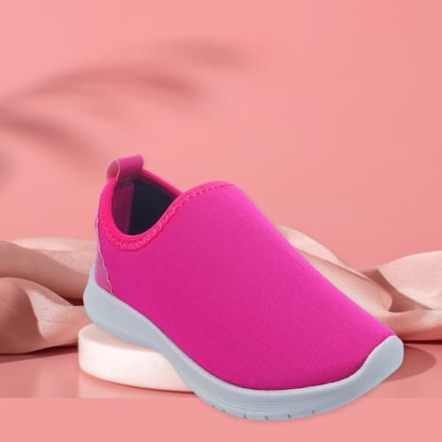 Tênis Infantil Feminino Pink Slip On Meia Calce Fácil Sem Cadarço Escolar Confortável