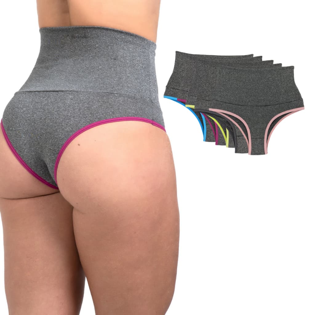 Kit 8 Calcinhas Cinta Modeladora Cos Alto Confortável seca Barriga Feminina