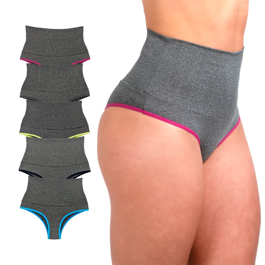 Kit 10 Calcinhas Modeladora Cos Alto Confortável Elasticidade Calcinha cós alto