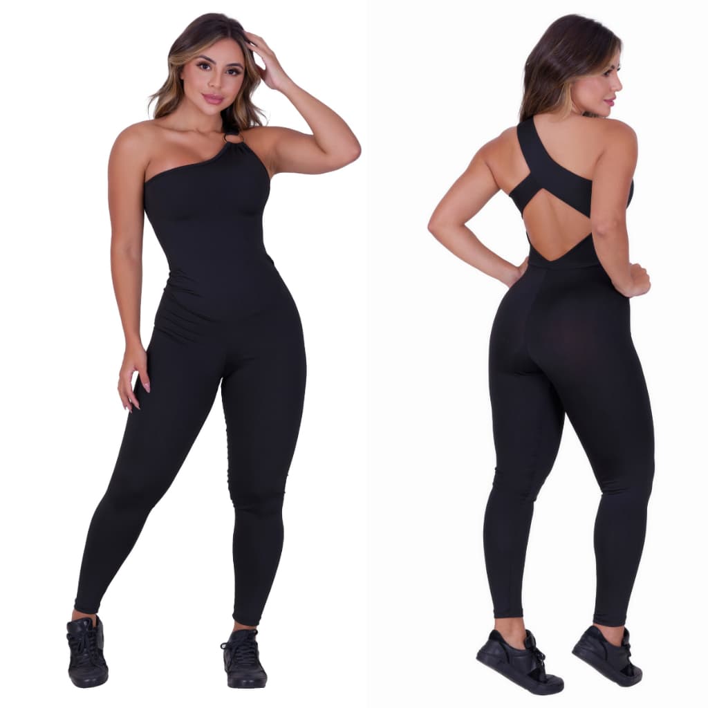Kit 2 Macacão Longo Feminino Detalhe Argola Fitness Roupa de Academia