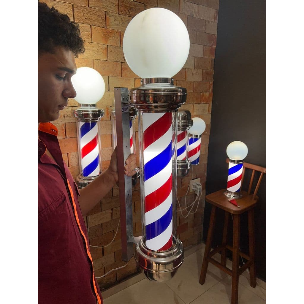 Barber Pole 90cm Com Globo Poste De Barbeiro  Megan