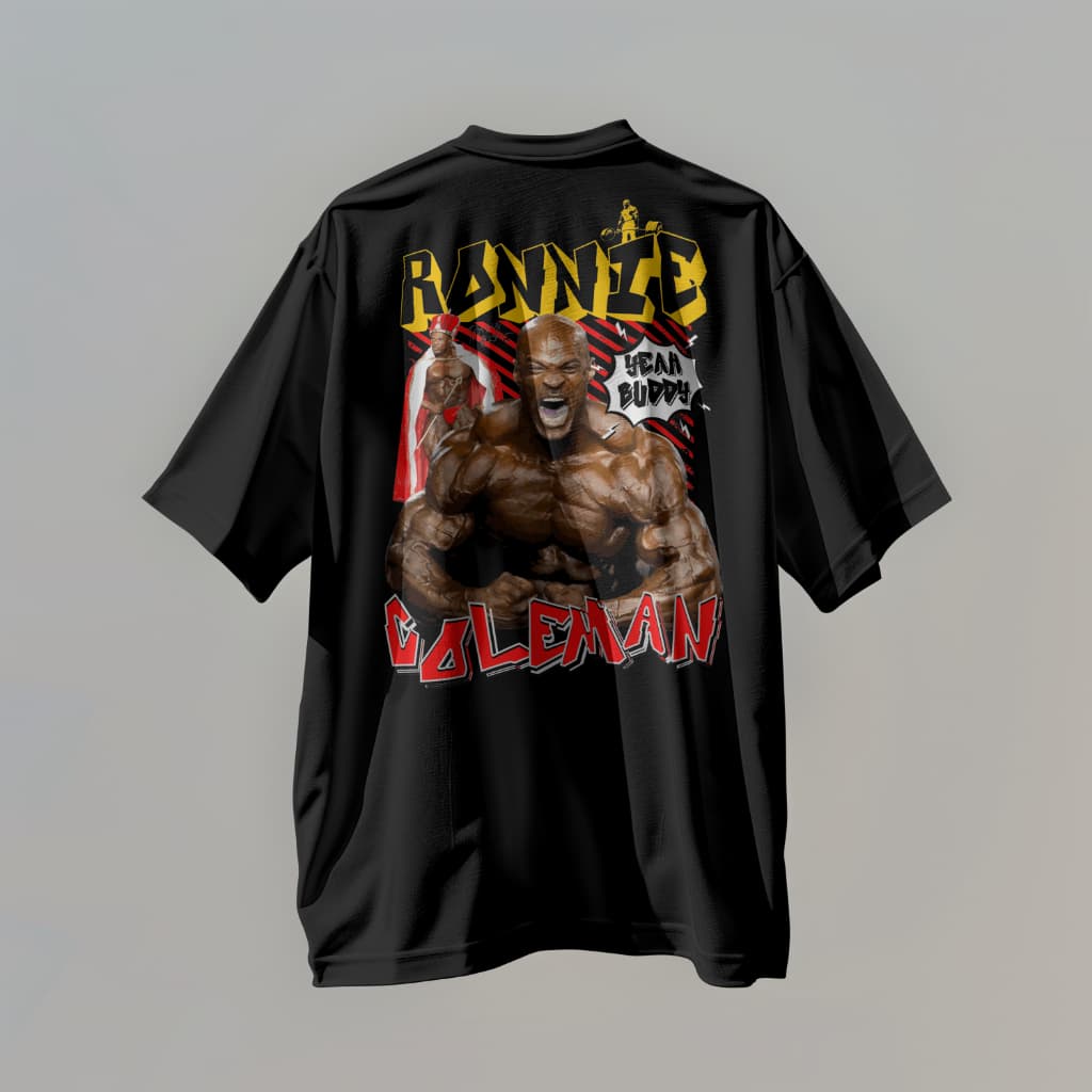 Camiseta Oversized Streetwear Ronnie Coleman Masculina Camisa 100% Algodão Ronnie Coleman assinatura