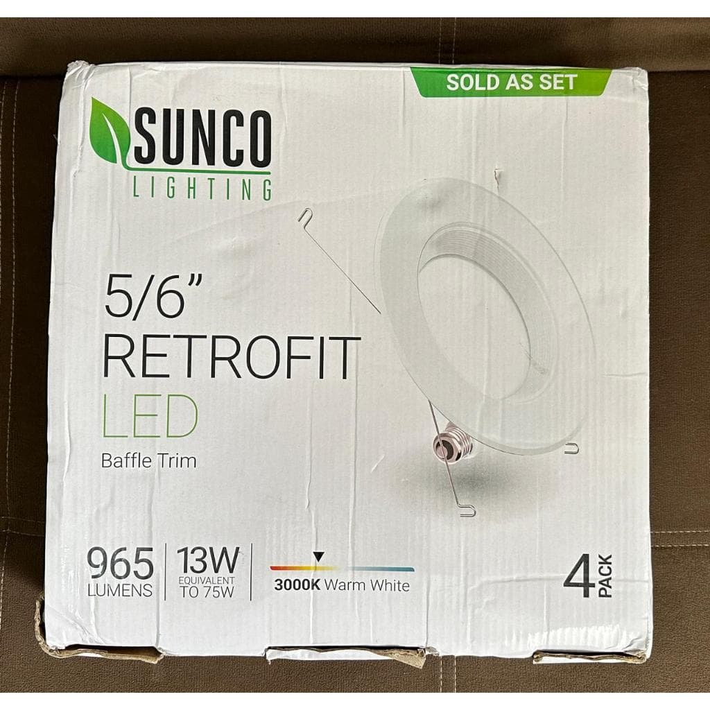 Kit 4 Paflon led de embutir Sunco Branco quente